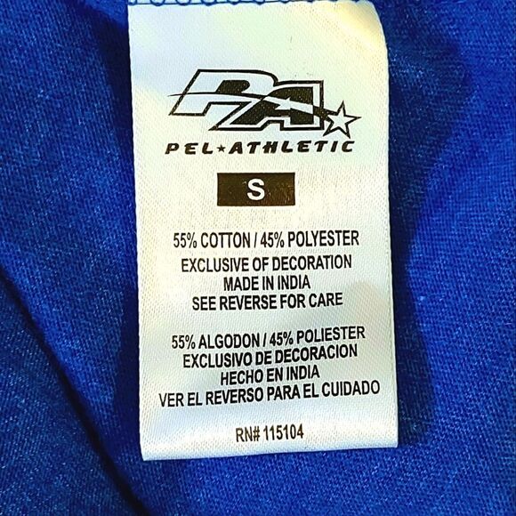 Pel athletic SABASTIAN RIVER SHARKS BLUE FOOTBALL TEAM TEE SHIRT SIZE S - Picture 5 of 9